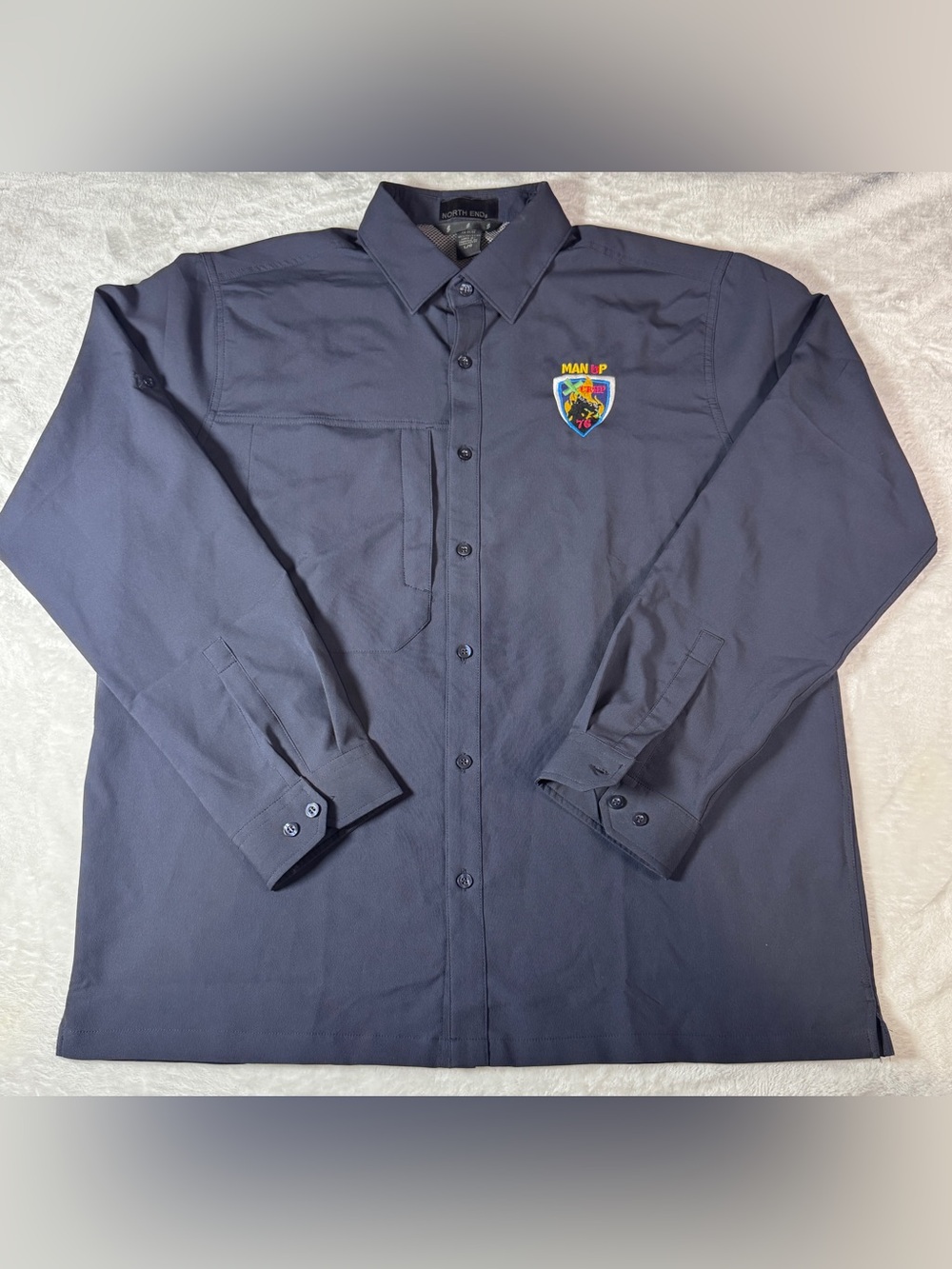 North End L Man Up X Chip 76 Bull Embroidered Utility Shirt